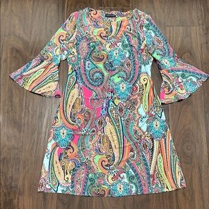 Tommy Hilfiger Multicolor Paisley Long Sleeve Dress